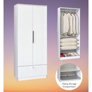 Harge Termurah White Wardrobe Almari Baju Putih Model 29