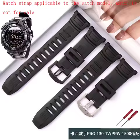 Men's resin watch strap accessories compatible with Casio PRG-130Y PAW1500Y PRW-1500Y watch band wom