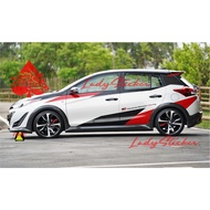STRIPING STICKER YARIS GR SPORT CAR STICKER CUTTING TOYOTA YARIS GAZO RACING CAR STICKER