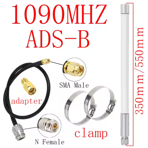 ADS-B fiberglass antenna, 1090 MHz omnidirectional antenna For FPV FlightRadar24 Aerial monitoring a