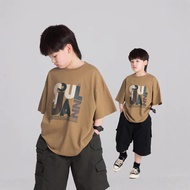 Korea Korea 2026 Children's Clothing Japanese Boys Loose Short-Sleeved t-Shirt Irregular Letter Prin