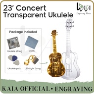Transparent Ukulele 23 inch 4 strings guitar 3 Picks
