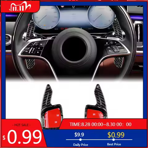 Interior Stickers Carbon FIber Car Steering Wheel Paddle Shift For Mercedes-Benz C/E/S Class W206 Fa