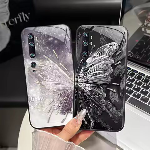 Tempered Glass Hard Phone Case For Xiaomi Mi Note 10 CC9 CC9E 9T 9 SE Lite A3 Redmi K20 Pro Luxury B