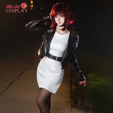 SBluuCosplay Tayama Yamada Cosplay Costume Smoking Behind the Supermarket PU Coat Dress Halloween Ca