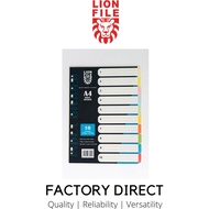 LIONFILE Index 120gsm Color Paper 10 part Index Divider