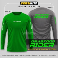 FOOD/RIDER ( XS - 5XL ) Microfiber Jersey Roundneck Long Sleeves T-Shirt / Runner &amp; Delivery Baju Murah Cheap Borong