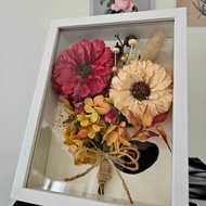 羽葉向日葵乾燥花相框 立體相框 擺飾