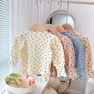 Mga 1 Bata Damit Babae Pang-Tulog T-Shirt Soft Fabric Half-High Collar At Puff Sleeves Perfect Fo