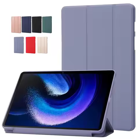 Case For Xiaomi Pad 6 Cover 11" Trifold PU Leather Soft Silicon Back Stand Tablet Funda For Xiaomi P