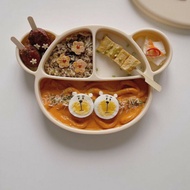 Food Grade American Taiwan FDA Certified Large Capacity Silicone Bear Dinner Plate Suction Cup Baby 