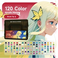 MW 12/24/36/48/60/80/120 สี ปากกาอะคริลิค-หัวพู่กัน Brush-tip Acrylic Marker ชุดปากกามาร์กเกอร์อะคริ