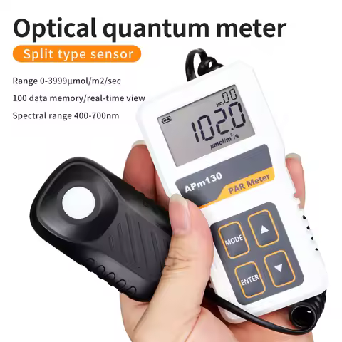 APM130 PAR Meter Digital Quantum Photosynthetic Activity Radiation PPFD Waterproof Sensor Plants Dat