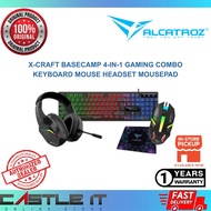 Alcatroz X-Craft Basecamp 4-in-1 Gaming Combo Keyboard Mouse Headset Mousepad Black