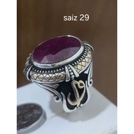 MATA A424 handmade ankle boots in Turkey, beautiful 925 silver inlaid ruby ring, weight 17.42 grams