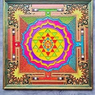 彩色玻璃漆斯里兰卡Yantra曼陀罗玻璃艺术冥想瑜伽灵性