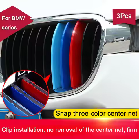 3Pcs Front Grille Trim Strips For BMW Series 1 3 5 7 X1 X3 X4 X5 X6 F20 E90 E91 E92 E93 F30 3GT E60 