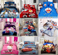 [READY STOCK] 7 In 1 Cartoon Queen Bedsheet with Comforter/Toto/ Set 7 dalam 1 cadar dan selimut tebal/ High Quality