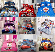 [READY STOCK] 7 In 1 Cartoon Queen Bedsheet with Comforter/Toto/ Set 7 dalam 1 cadar dan selimut teb