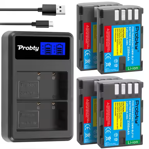 2300mAh DMW-BLF19E DMW-BLF19 Camera Battery DMW BLF19 BLF19 BLF19E +LCD Dual USB Charger for Panason