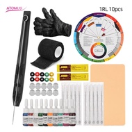 Peralatan Jarum Tangan 1RL Mesin Tatu Tatu Pemotongan Garis 3D Hitam WSTZ0741 Percetakan Set Pen Tat