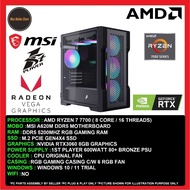 Gaming PC Desktop AMD Ryzen 7 7700/16GB/32GB/1TB SSD/512GB SSD/1TB SSD/RTX3060 12GB/600W
