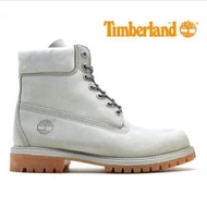 Timberland 男款淺灰色素面厚領六吋靴