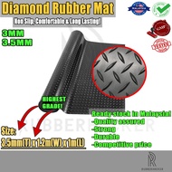 Diamond mat, rubber mat, floor mat, rubber sheet, willow mat (3.5mm(T) x 1.2m(W) x 1m(L) size)