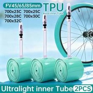 2pcs Pollycycle Road Bike Inner Tubes 700Cx23C/25C/28C/30C/32C, Ultra-Light Anti-Puncture Bicycle TP