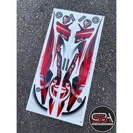 STICKER BODY SET / COVER SET LC 135 V1 MORITAKA SET BATIK MERAH RED YAMAHA ORIGINAL EXTREME SPIRIT N