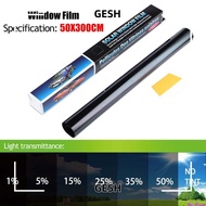 GESH 1Roll 50x3m Window Tint Film,  UV Protection Scratch Resistant Car Foils, Durable Sun Shade Bla