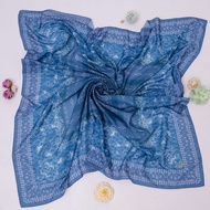 Kerudung Jumbo Motif Floral Putih-Putih Premium - Thiflati Segi Empat Hijab Fashion