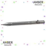 AMBER Bolt Action Pen, Black Ink Silver Alloy Pen, Retractable Stainless Steel Signature Pen