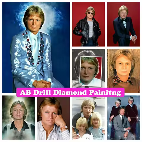French Singer Claude Francois Portrait 5D DIY AB Drills Diamond Painting Mosaic Cross Stitch Embroid