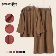YOUMI ALMA COLLAR SHIRT SUIT |   WOMEN'S BLOUSE & PANTS SET