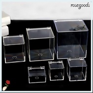 ROSEGOODS  Cube Box, Square Cube Stackable Design Acrylic Box, Durable Transparent  With Lids Storag