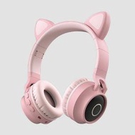 三色LED發光可愛貓耳朵耳機 頭戴式無線耳機 BT-028C耳罩式耳機kb