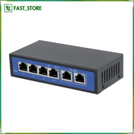 [Wishshopelxn] 6-Port Fast Ethernet PoE Switch - 4 Port PoE & 2 Port Uplink, 10/100Mbps
