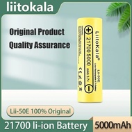 LiitoKala Original Battery 21700 Lii-50E 3.7v 5000mAH 2C Discharge For High-power Appliances