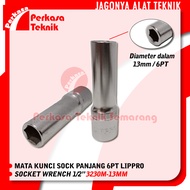 MATA 13mm Long Socket Bit LIPPRO Deep Socket Wrench 13 mm DR 1/2"