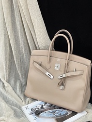 Hermes Birkin 35 钻石灰 菠萝银扣