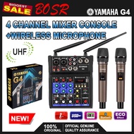 ♚✚◇YAMAHA G4 POWER MIXER 4 Channels USB bluetooth WITH 2 PCS NICE QUALITY WIRELESS MICROPHONE