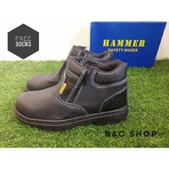(Size39~48) Hammer Mid Cut Double Zip Safety Shoes/ Safety Boots H608 FREE SOCKS
