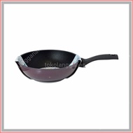 flonal diamante wok pan 28 cm - merah