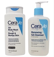 CeraVe SA Skincare Bundle - Contains SA Body Wash for Rough and Bumpy Skin (10 fl oz) and Renewing S