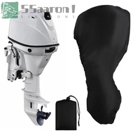 AARON1 Boat Outboard Motor Cover, 420D Oxford Fabric Zipper Full Boat Motor Cover, Draggable Black W