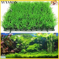 (CD )Artificial green grass mat for fish tank decoration 25x25cm