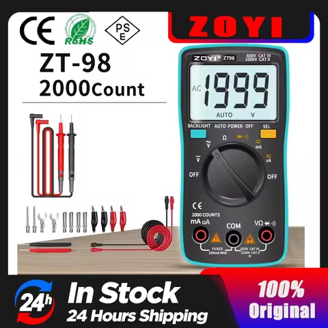ZOYI Digital Multimeter Ammeter Voltmeter Resistance Frequency backlight Meter voltage Diode Frequen