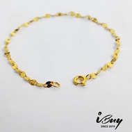 IBUY 916 Gold MIRROR CHAIN BRACELET (020) 17CM (Q HOOK) 22K (916)