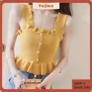 YUJINX Outerwear Vest, Sleeveless Outerwear Strap Vest, 2024 Breathable Knitted Tank Top Lady